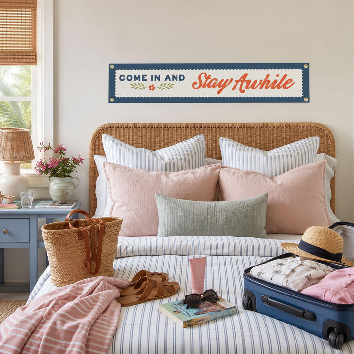 Come In and Stay Awhile Felt Banner