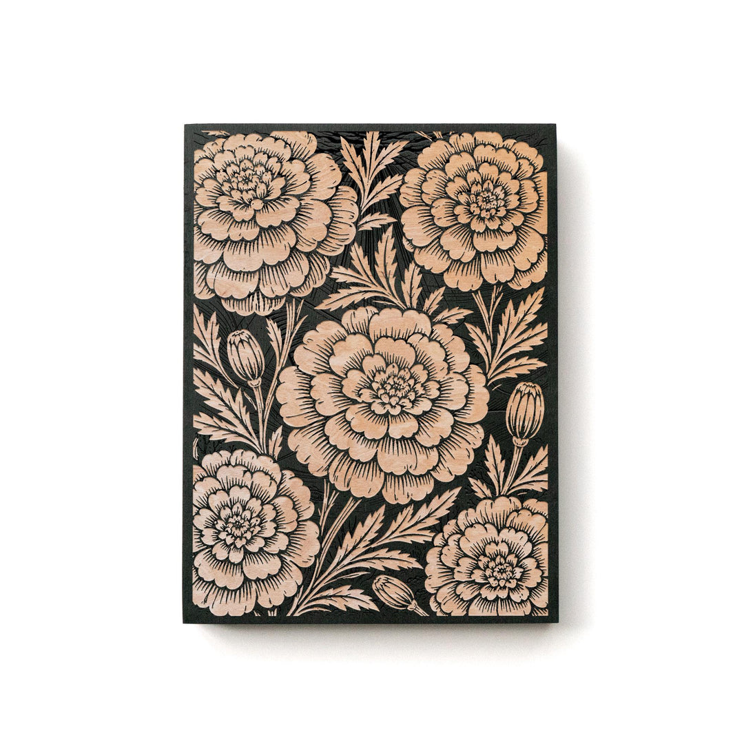 Marigold Garden Engraved Birch Art Panel