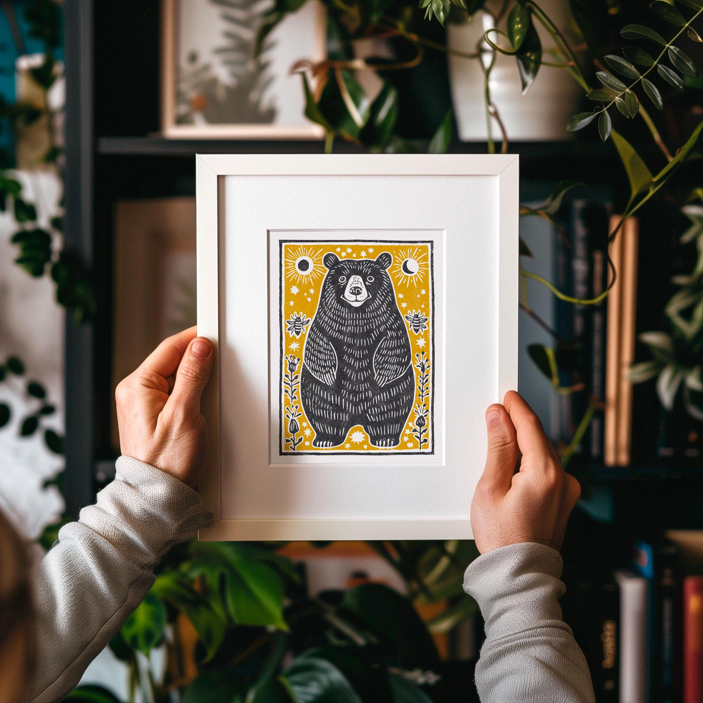 Bear & Bees Art Print