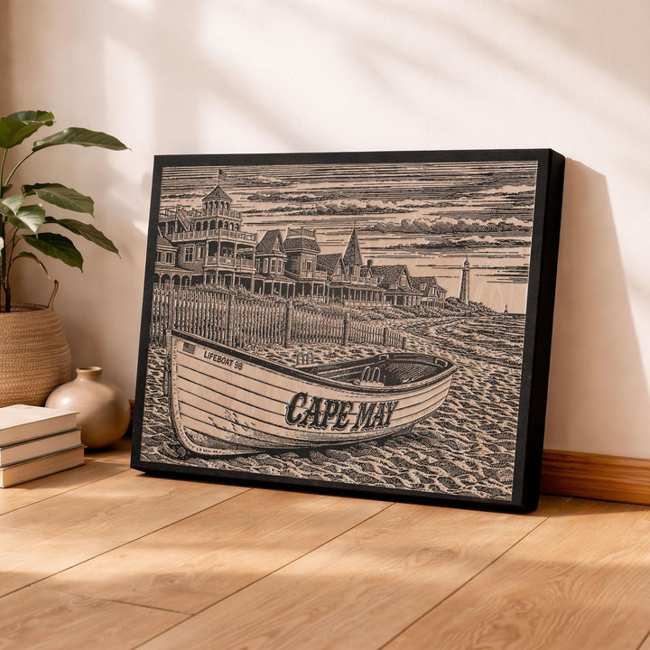 Cape May New Jersey Engraved Birch Art Panel