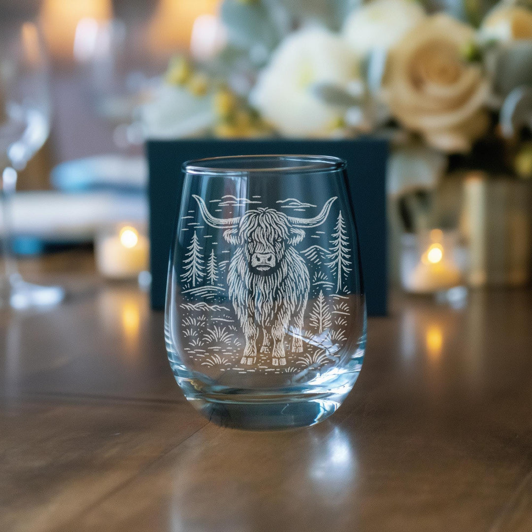 Shetland Highland Cow Glasses