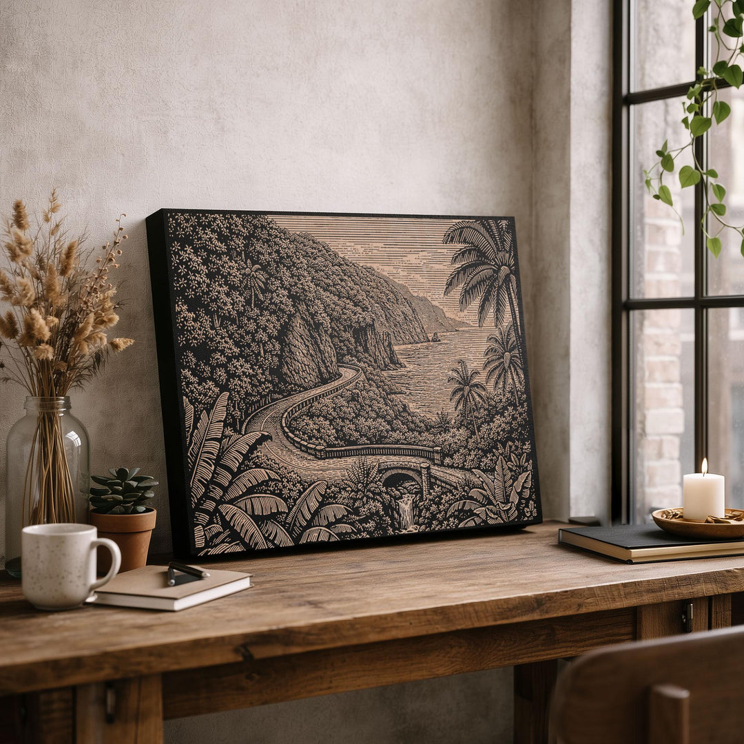 Maui Road to Hana Engraved Birch Art Panel