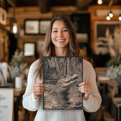 Alligator in Swamp Art