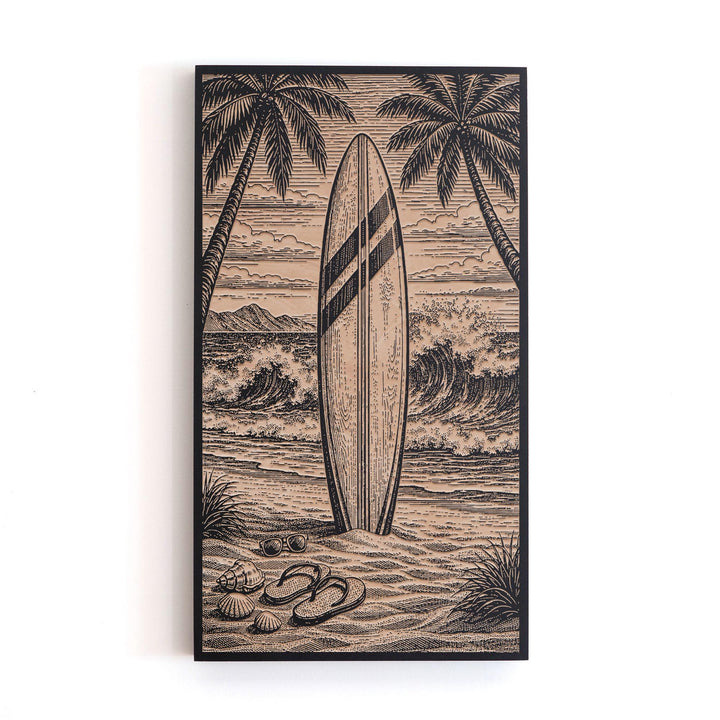 Beach Vibes Engraved Illustration
