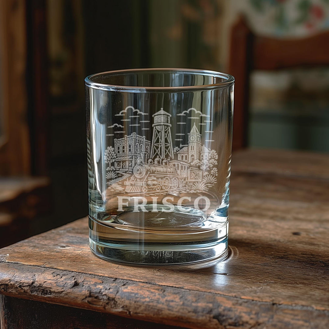 Frisco Texas Engraved Glass