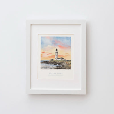 Boston Light Lighthouse Massachusetts Wall Art Print