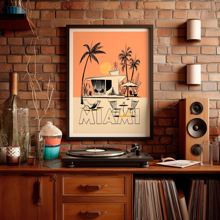 Miami, Florida Mid Century Travel Poster