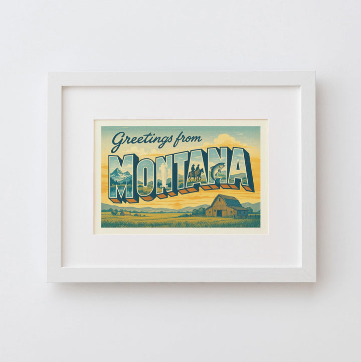 Montana Postcard Art Print