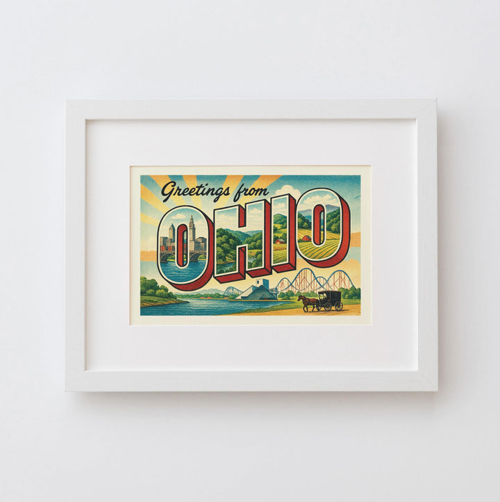 Ohio Postcard Art Print