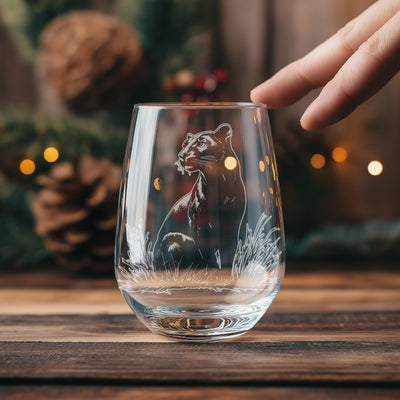 Black Panther Glasses | Jungle Animal Themed Whiskey, Wine & Beer Glassware, Leopard Jaguar Drinkware, Big Cat Gift, Exotic Maximalist Decor