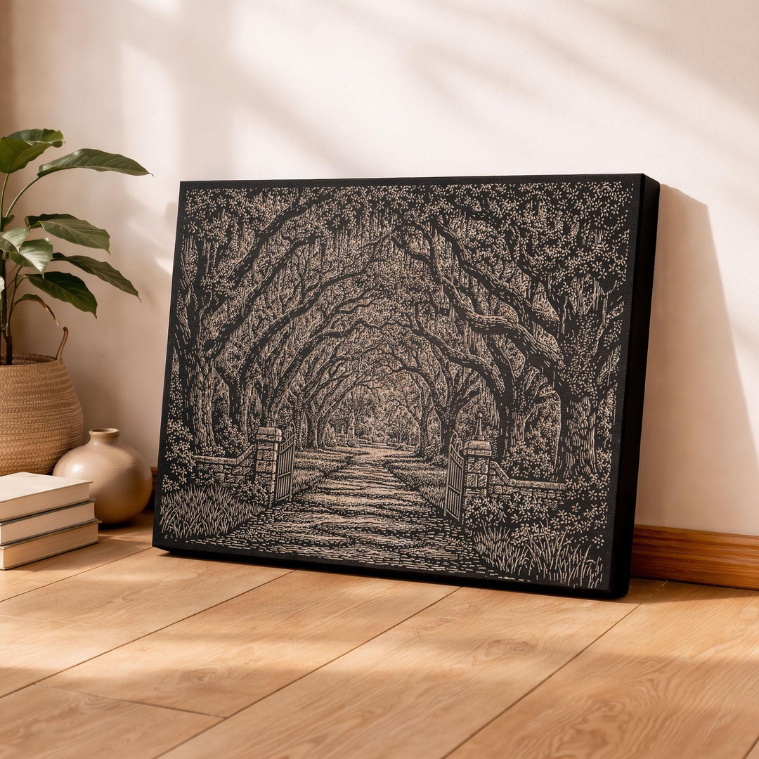 Savannah Oak Avenue Engraved Birch Art Panel