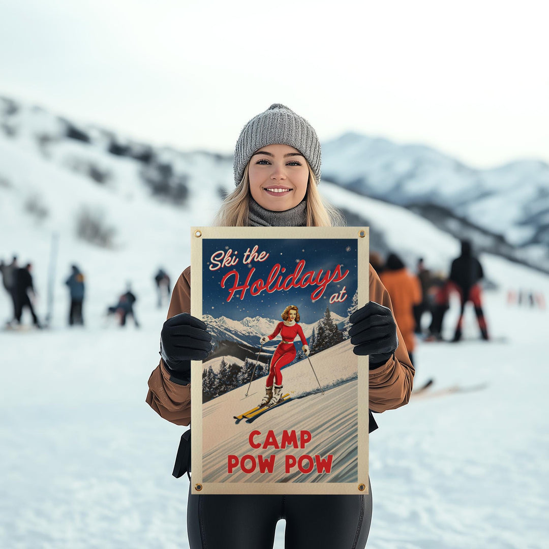 Custom Ski the Holidays Felt Banner