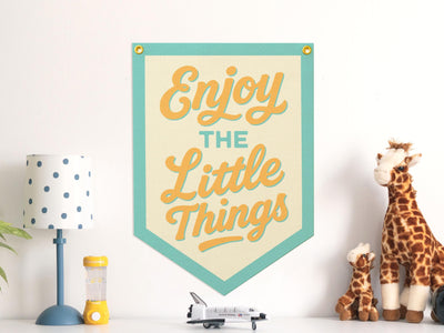 Enjoy the Little Things Felt Camp Flag