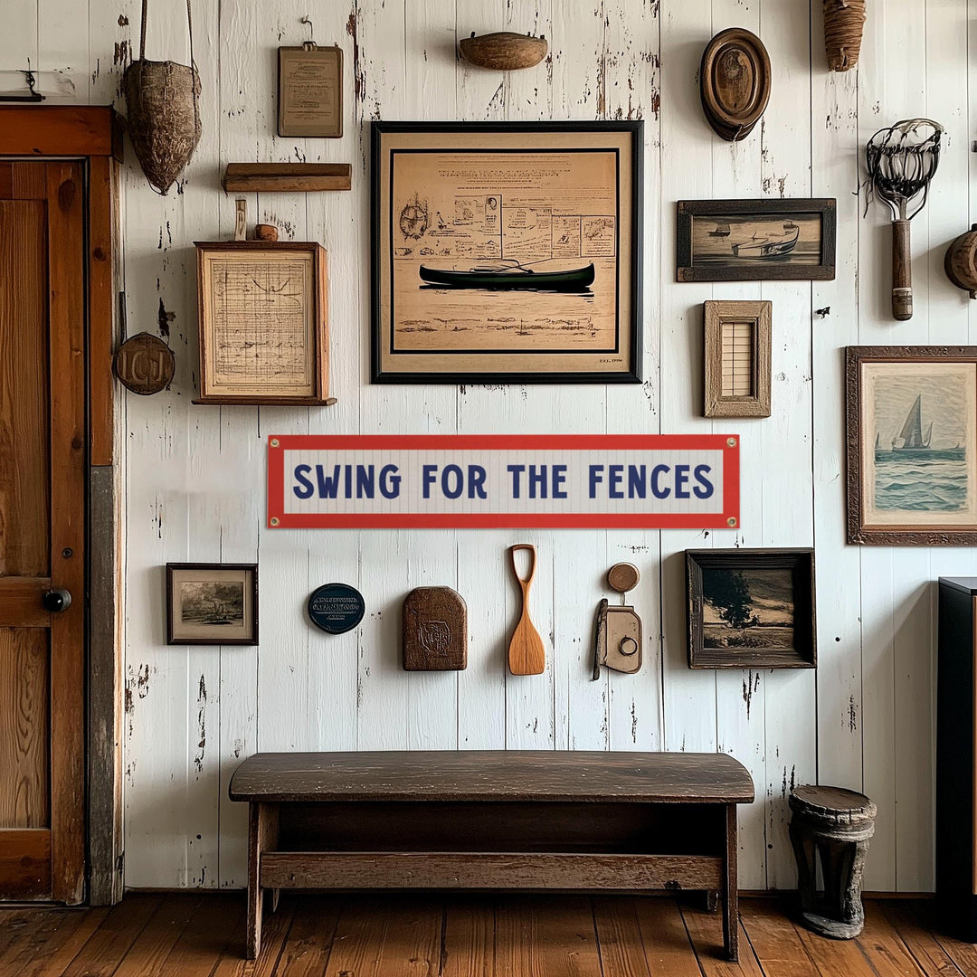 Swing For The Fences Felt Banner