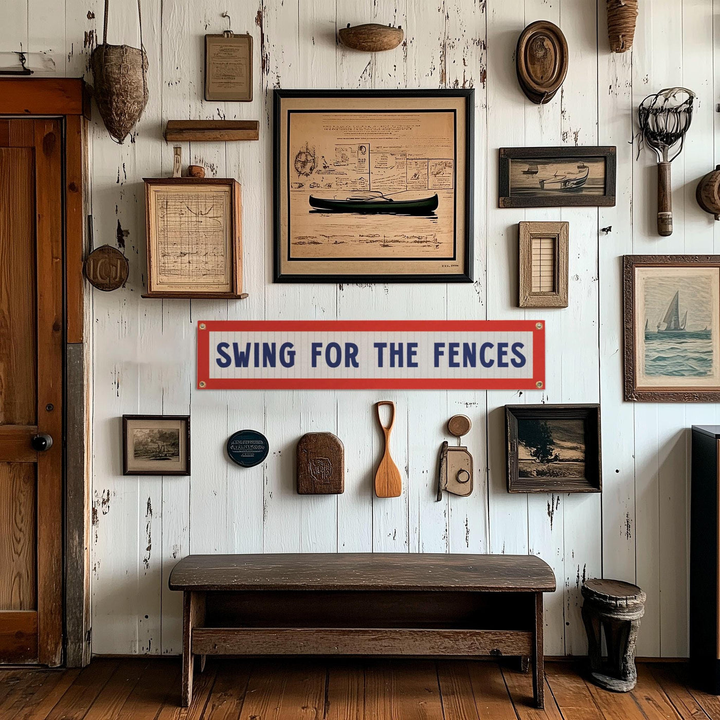 Swing For The Fences Felt Banner