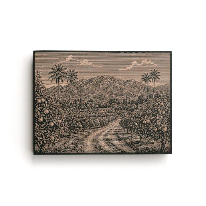 Ojai Orange Grove Engraved Birch Art Panel