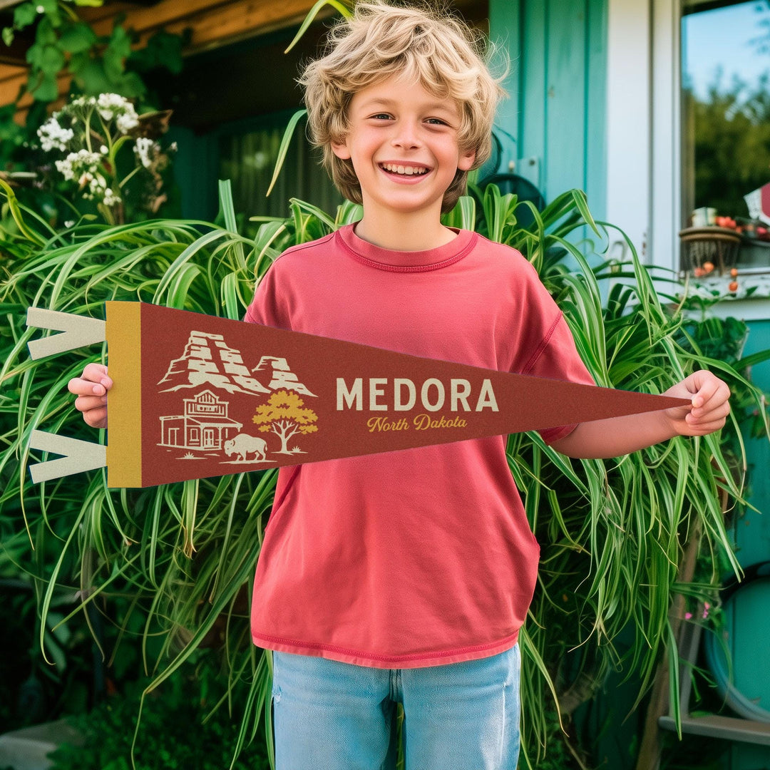 Medora North Dakota Felt Pennant