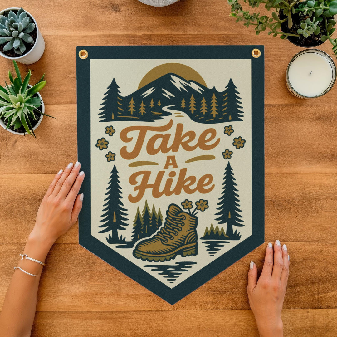 Take A Hike Felt Camp Flag