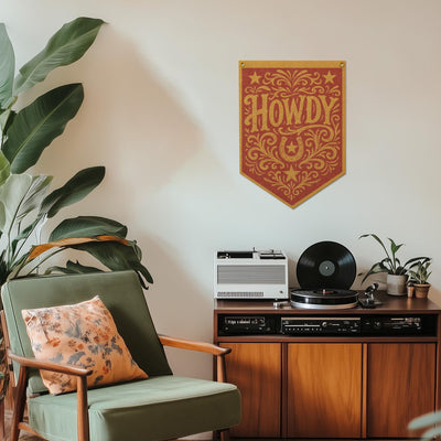 Howdy Felt Camp Flag