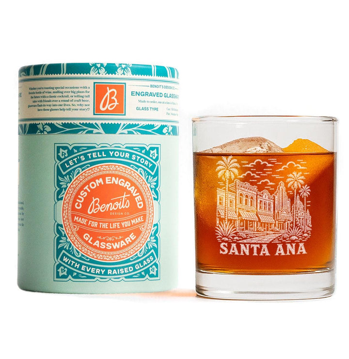 Santa Ana California Engraved Glass