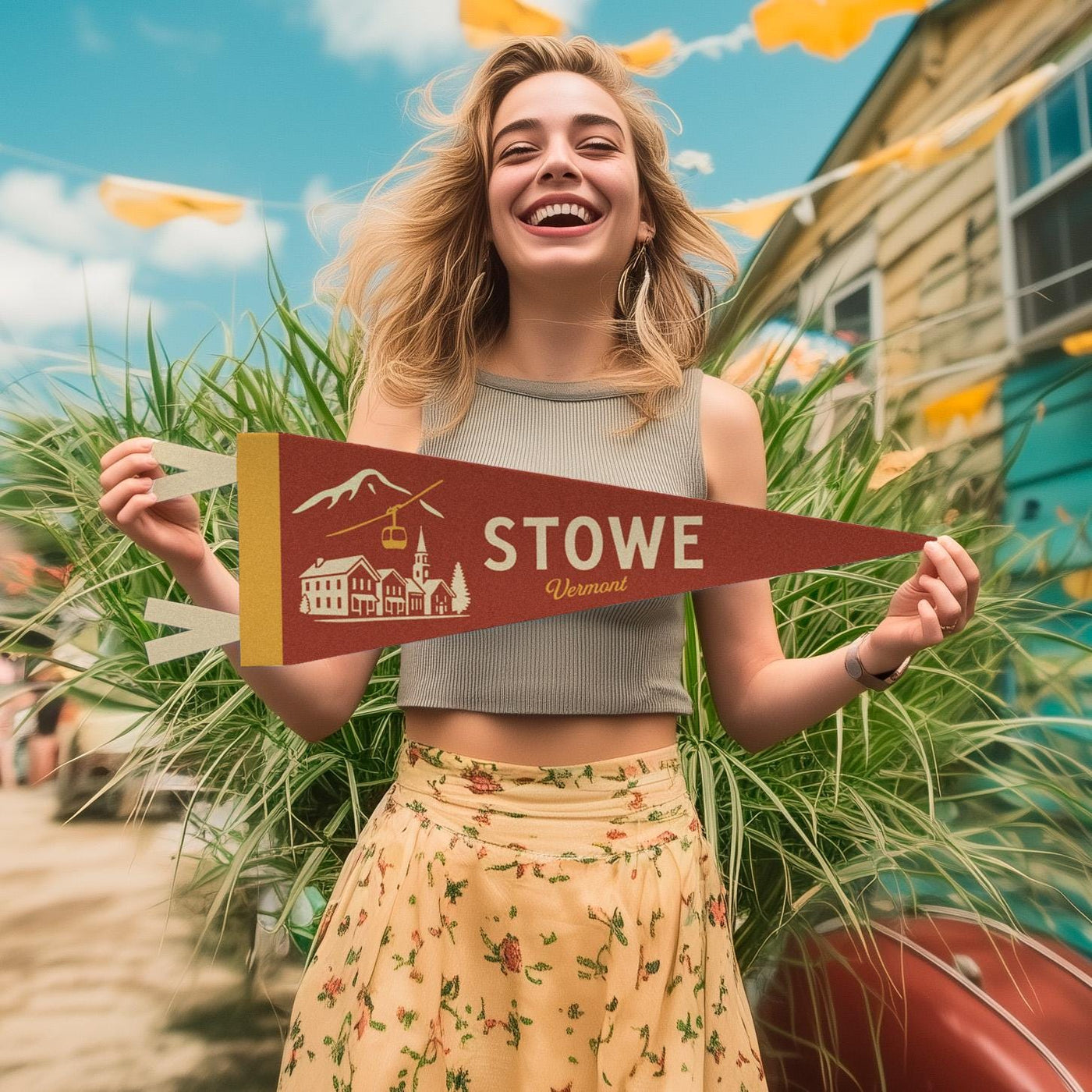 Stowe Vermont Felt Pennant