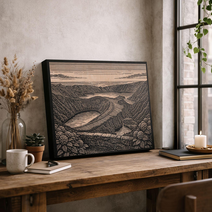 Azores Portugal Engraved Birch Art Panel