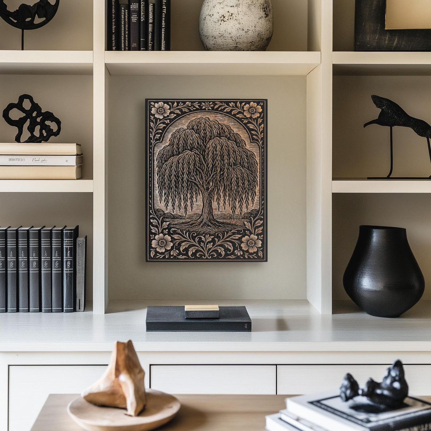 Willow Tree Engraved Birch Illustration