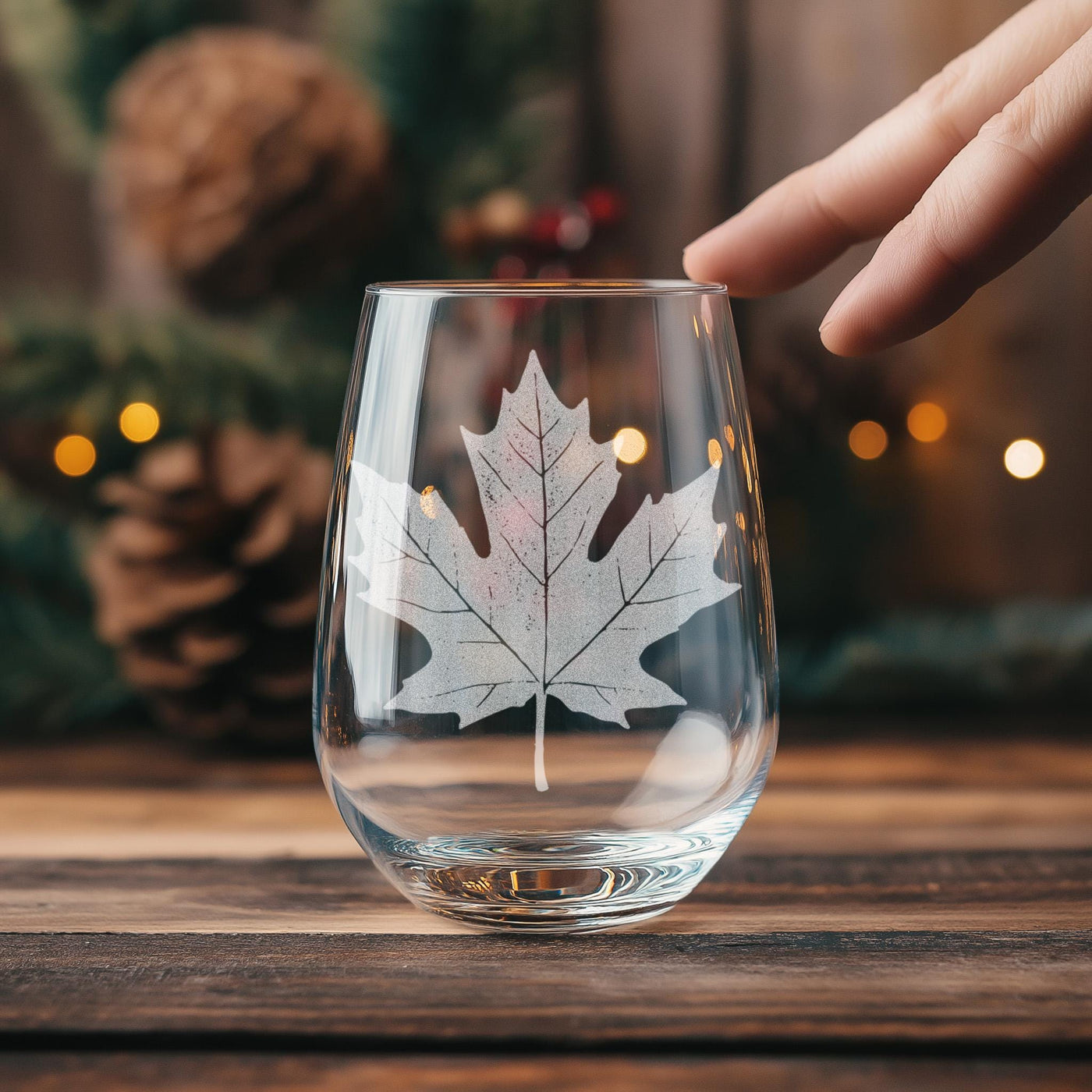 Maple Leaf Glasses | Nature Themed Personalized Whiskey, Wine & Beer Glassware, Tree Drinkware, Canadian Pride Gift, Fall Autumn Decor