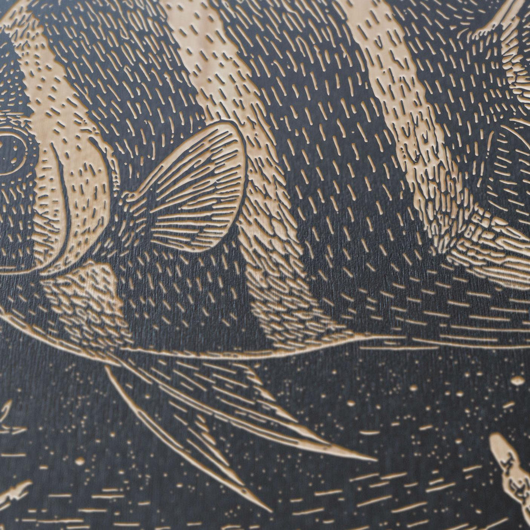 Angelfish Swimming Through Coral Reef Engraved Birch Art Panel