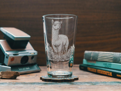 Alpaca Glasses | Farm Animal Personalized Whiskey, Wine & Beer Glassware, Cute Animal Drinkware, Rustic Farmhouse Decor, Boho Eclectic Gift