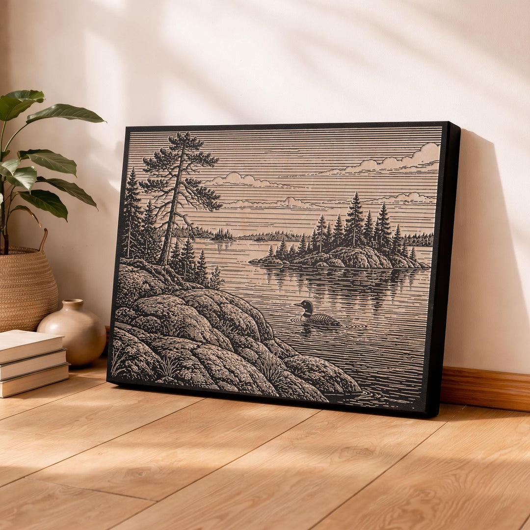 Boundary Waters Engraved Birch Art Panel