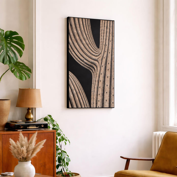 Saguaro Cactus Abstract Engraved Birch Art Panel