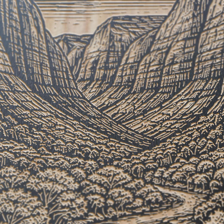 Zion Valley Engraved Birch Art Panel