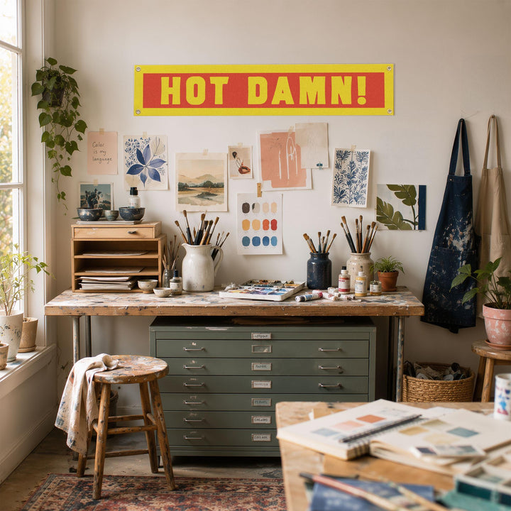 Hot Damn! Felt Banner