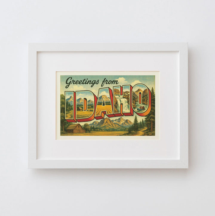 Idaho Postcard Art Print