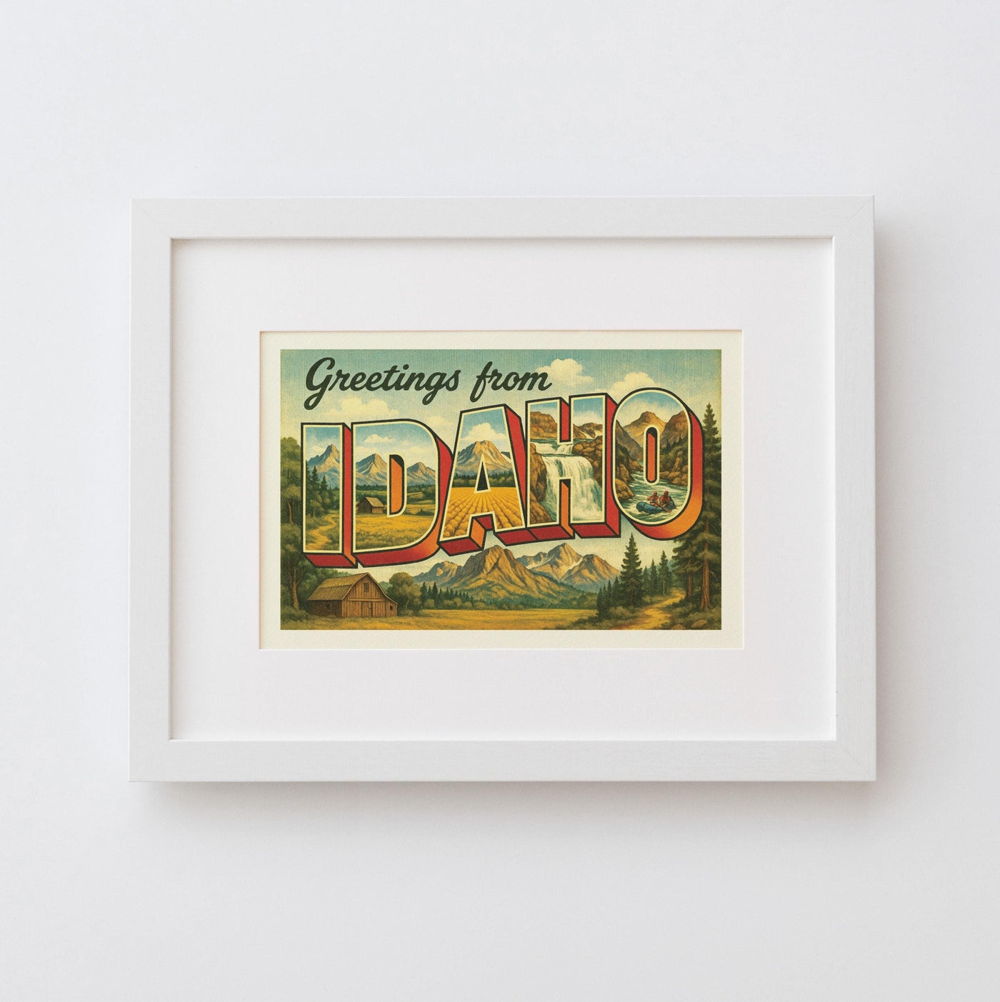 Idaho Postcard Art Print