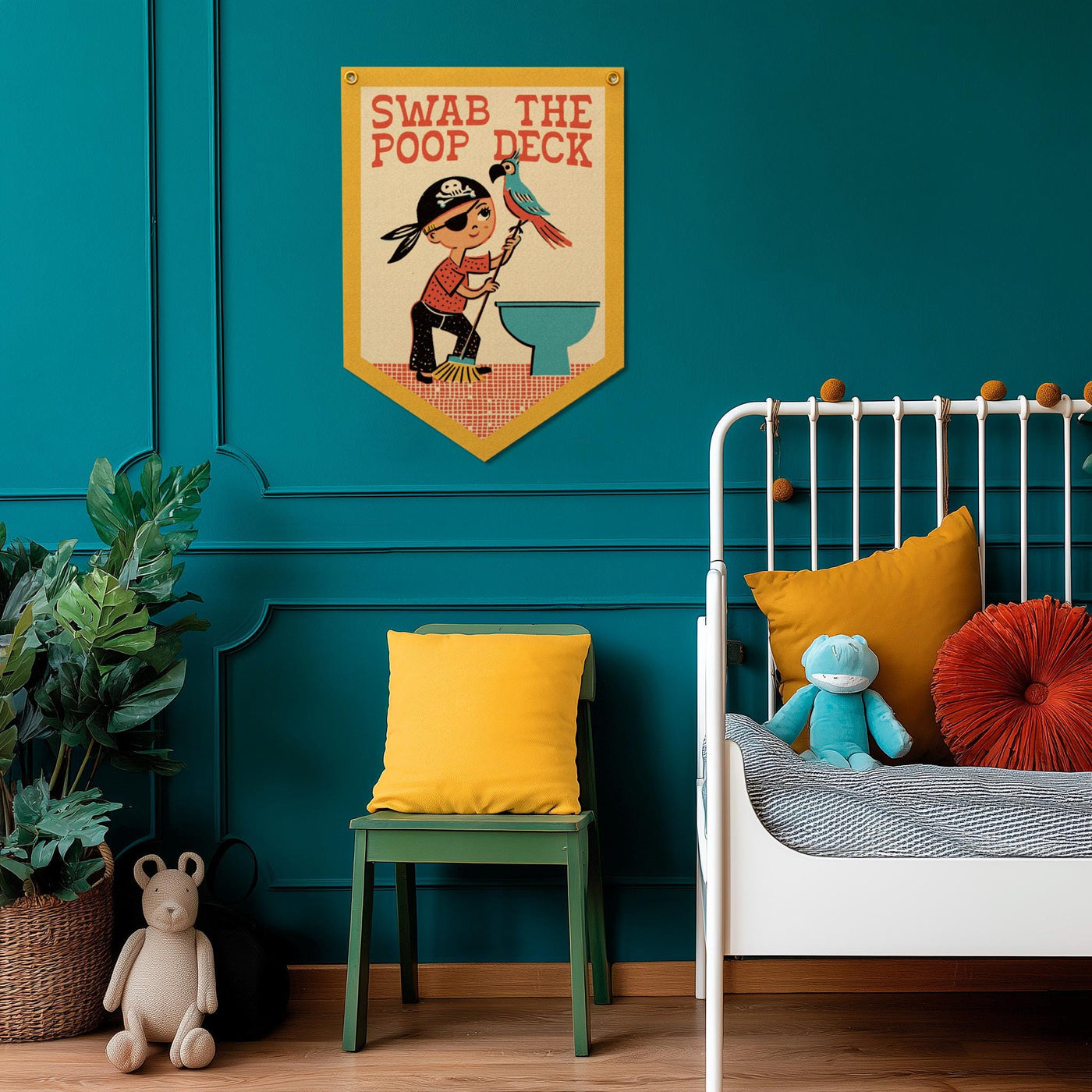 Swab The Poop Deck Felt Camp Flag
