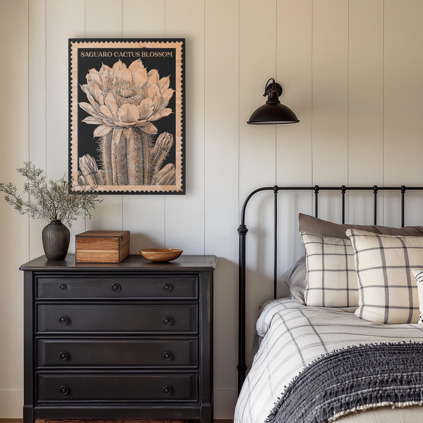 Saguaro Cactus Blossom Floral Wall Art