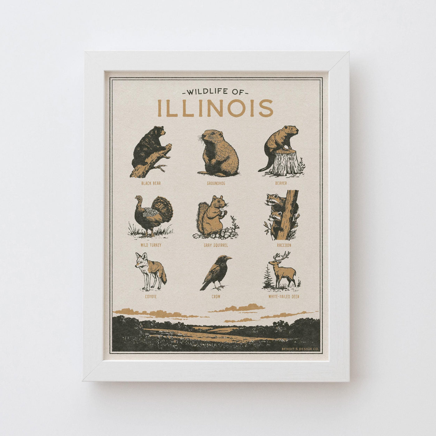 Illinois Wildlife Print