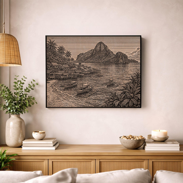 El Nido Philippines Engraved Birch Art Panel