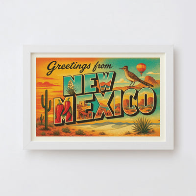 New Mexico Postcard Art Print
