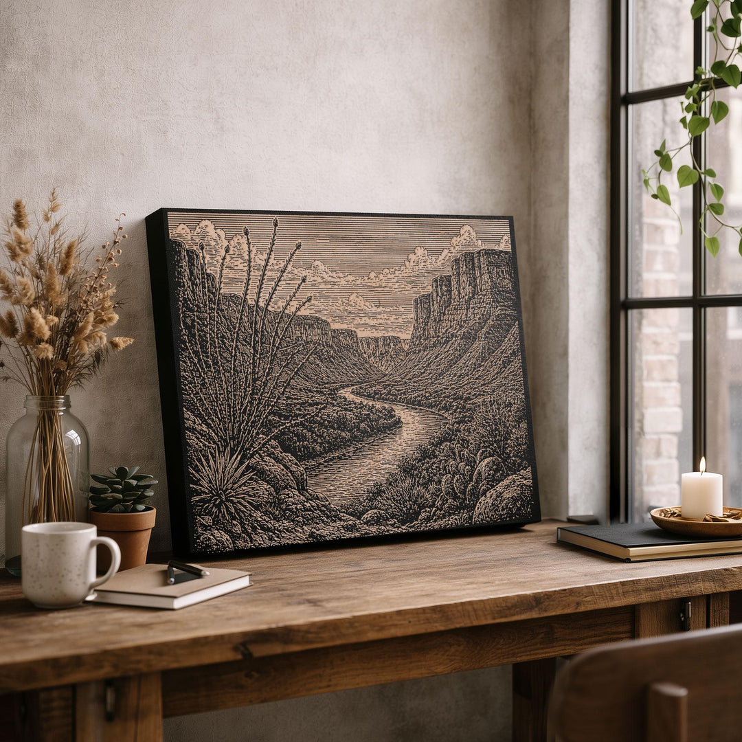 Big Bend Rio Grande Engraved Birch Art Panel