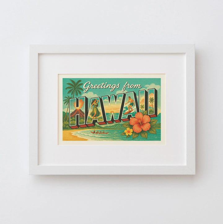 Hawaii Postcard Art Print