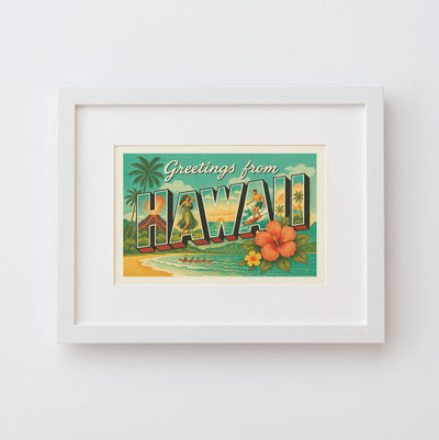 Hawaii Postcard Art Print