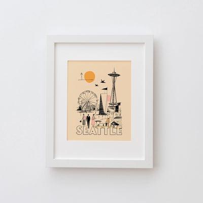 Seattle, Washington MCM Paper Print