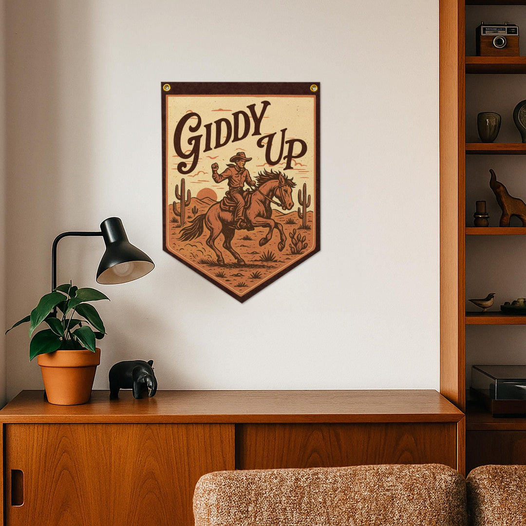 Giddy Up Felt Camp Flag
