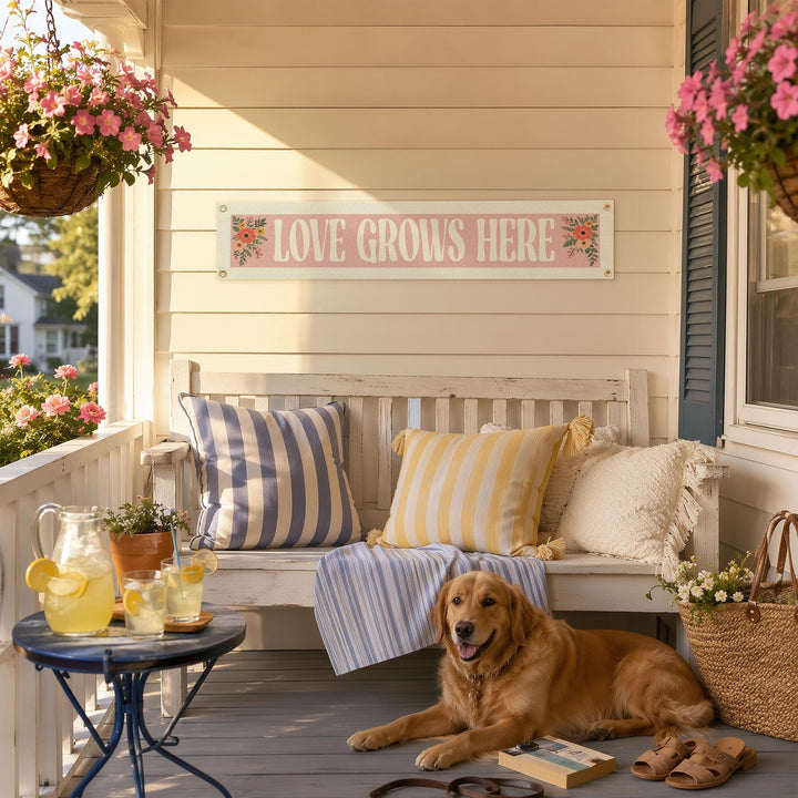 Love Grows Here Felt Banner