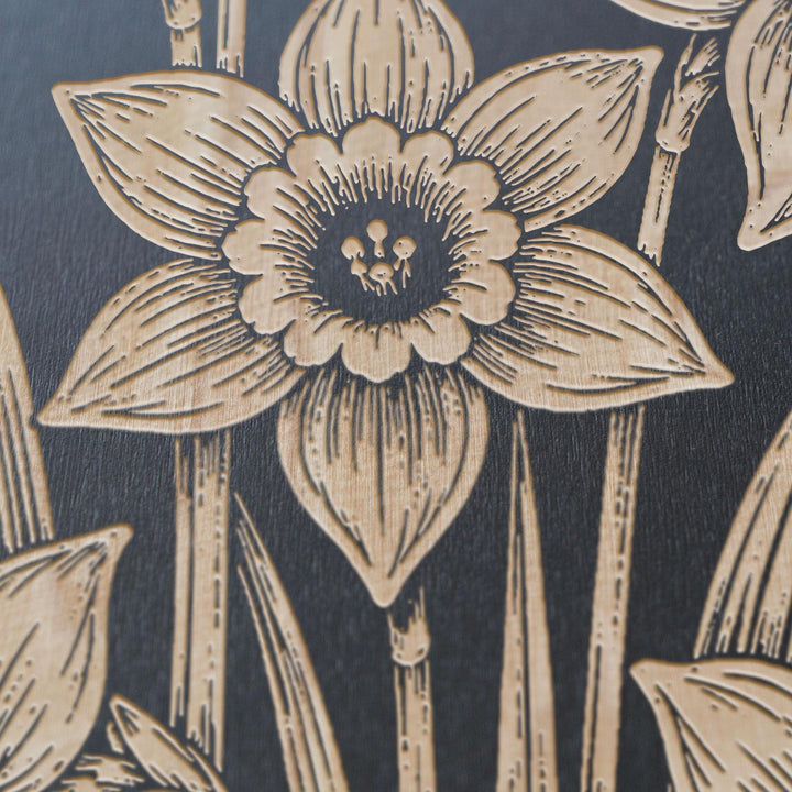 Daffodil Bunch Engraved Birch Art Panel
