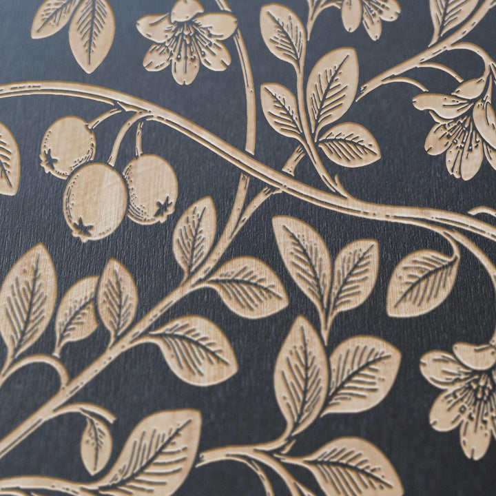 Cranberry Vine Engraved Birch Art Panel