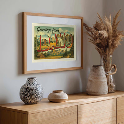 Idaho Postcard Art Print